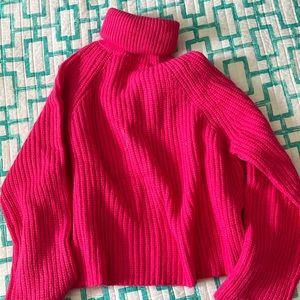 Hot pink turtle neck sweater
